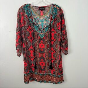 Feathers by Tolani Floral Paisley Tunic